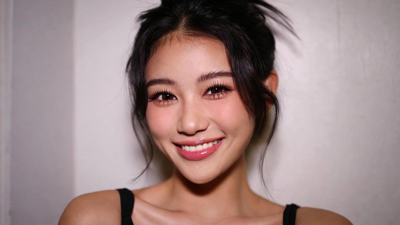 パソコンやスマホのブルーライト対策をする女性