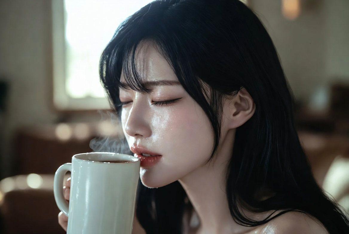 栄養バランスを意識した食事で美容ケアをする女性