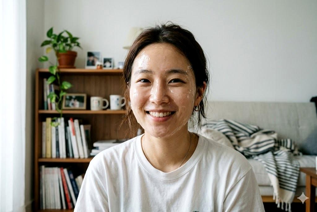 洗顔バームで乾燥しわをケアしてもっちり肌を手に入れる女性