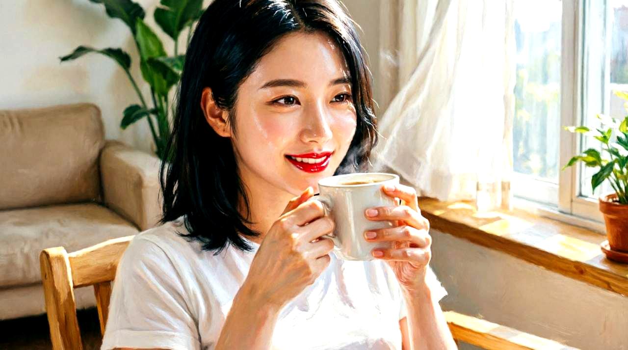 潤いのある美肌を手に入れた女性の笑顔