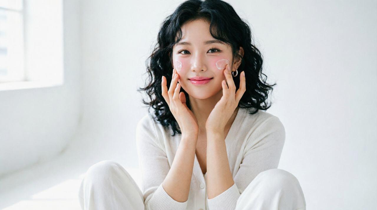 洗顔後の美しい素肌をケアする大人女性のイメージ