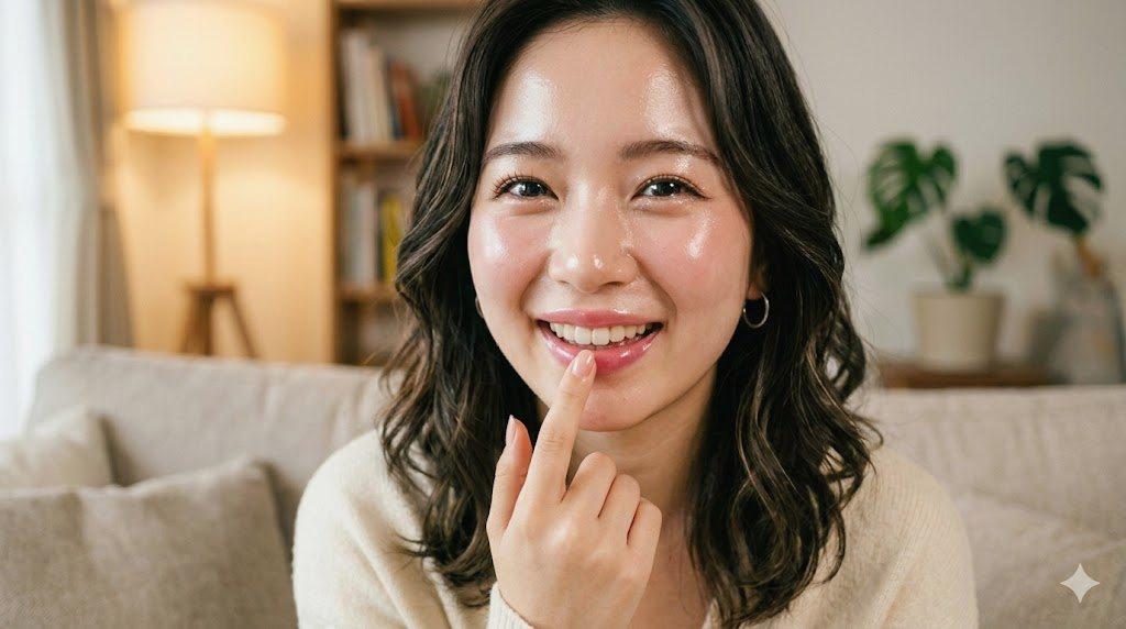健康的な生活を送り美しい肌を保つ女性