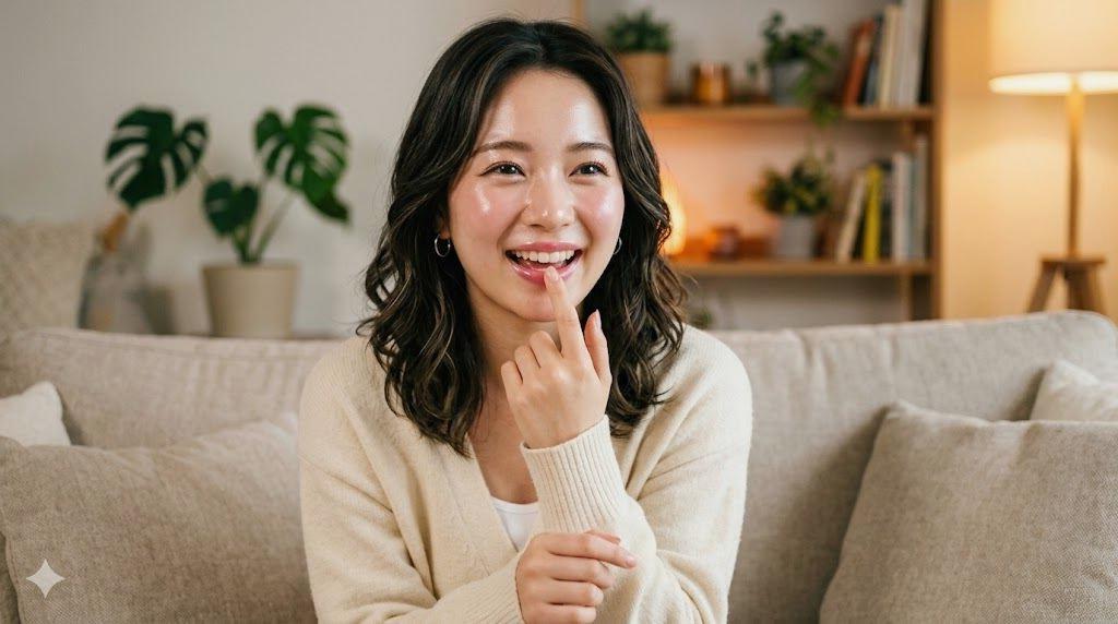 朝の日差しの中で紫外線対策を意識する女性のイメージ