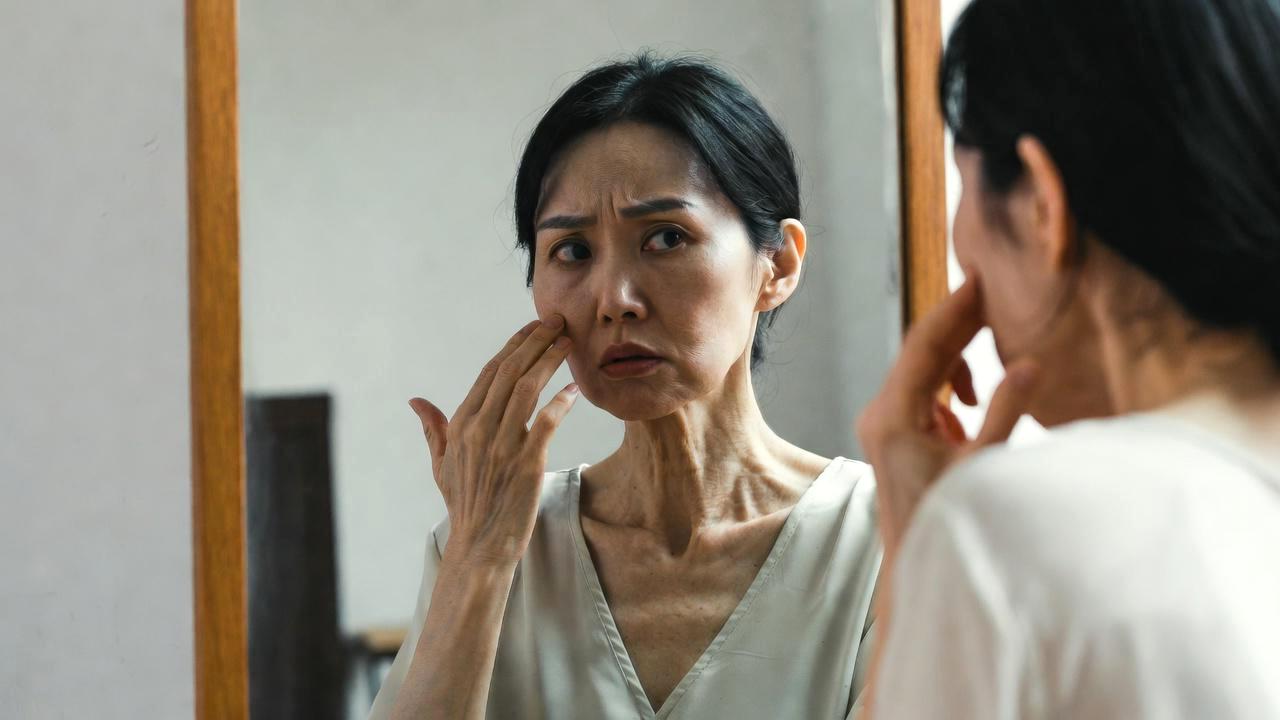 暑い季節に日焼け止めで紫外線対策をする女性