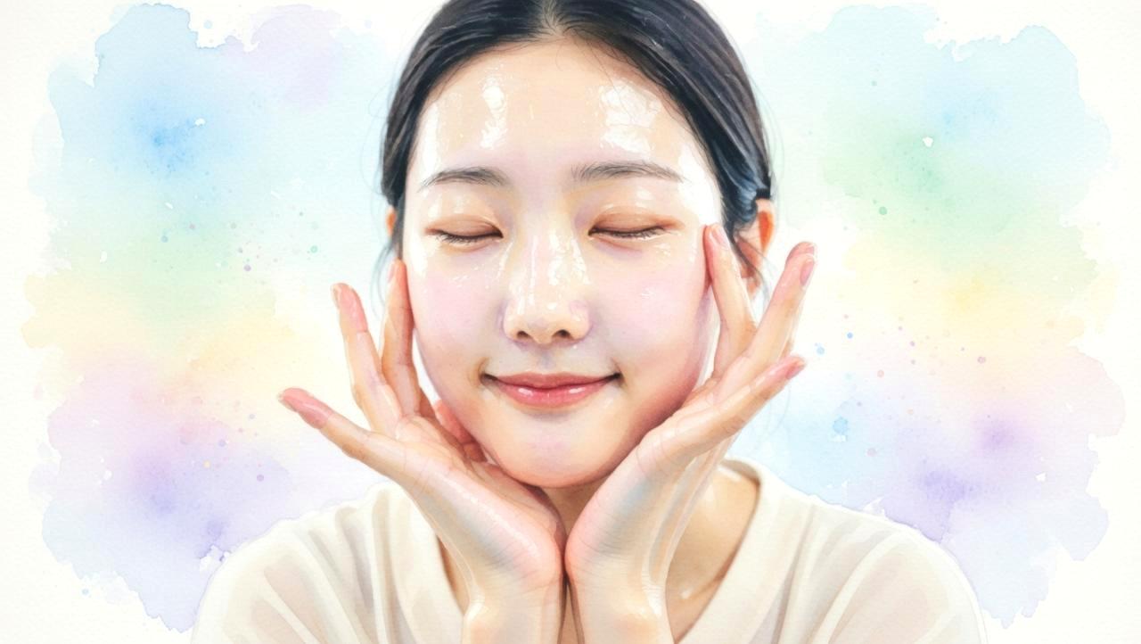 洗顔後の乾燥を防ぎフェイスミストでうるおう素肌ケアのイメージ