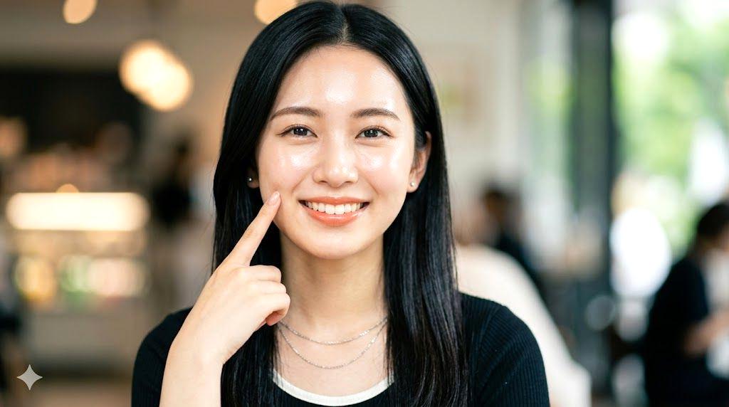 紫外線対策で頬のほくろを増やさない美肌習慣を実践する女性の爽やかなポートレート