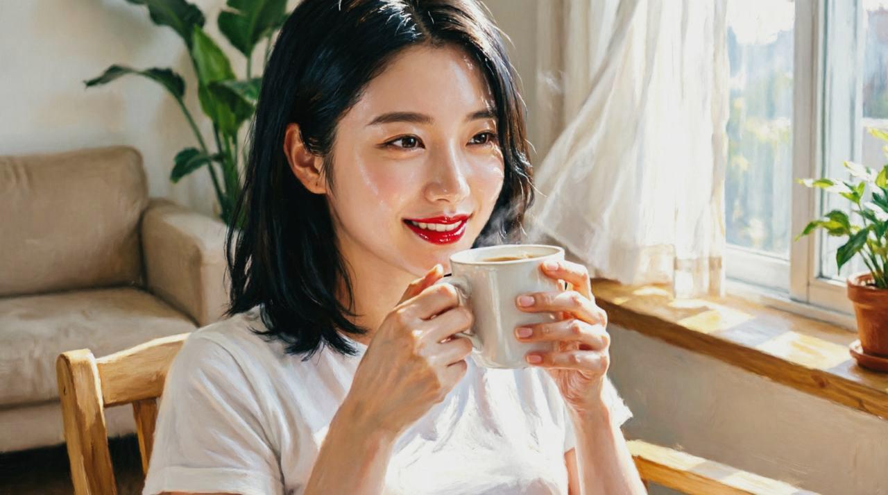 丁寧に白湯を準備する美容意識の高い女性の手元