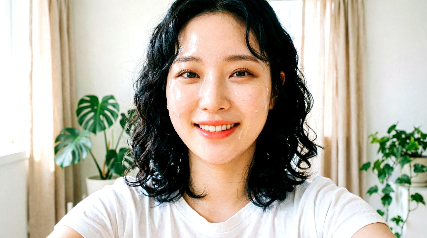 洗顔後の乾燥や肌のつっぱりに悩む女性のイメージ