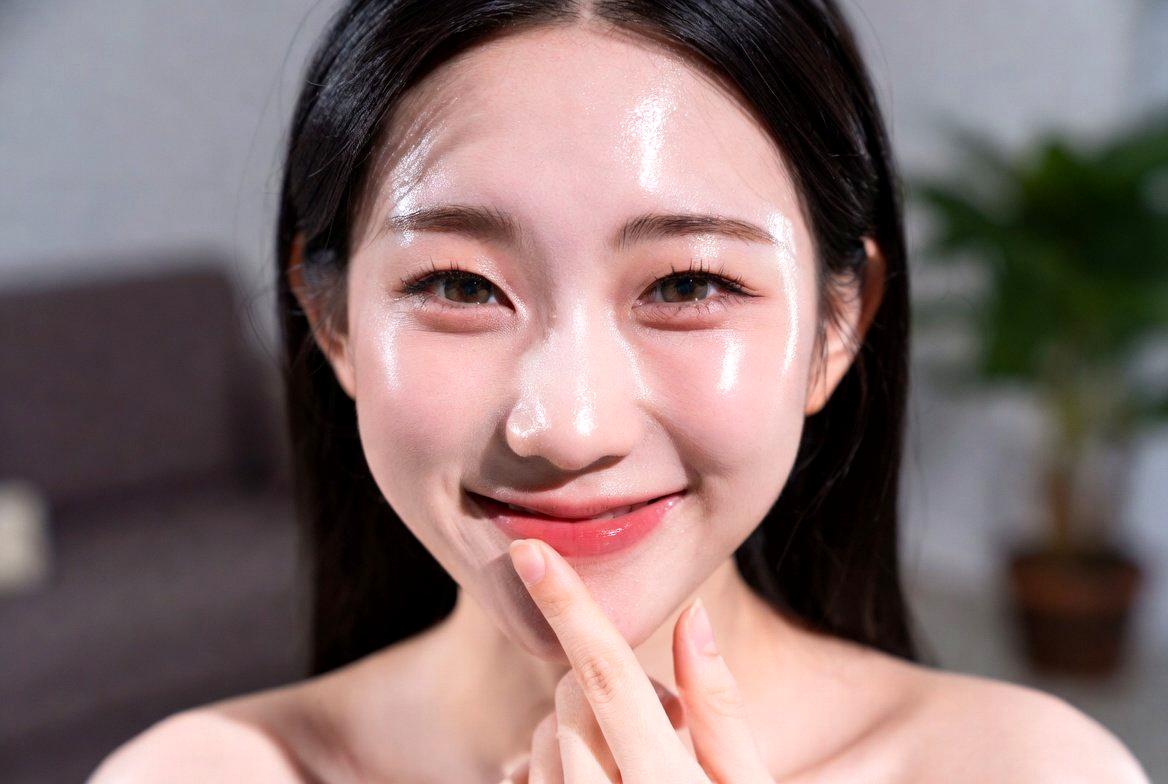 美しく整った肌で笑顔を見せる女性の美容イメージ