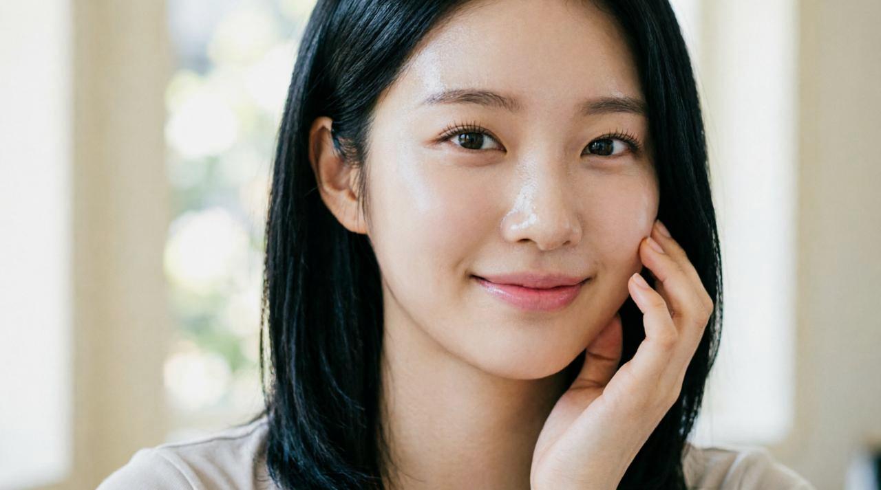 美容売り場で洗顔バームを選ぶ女性