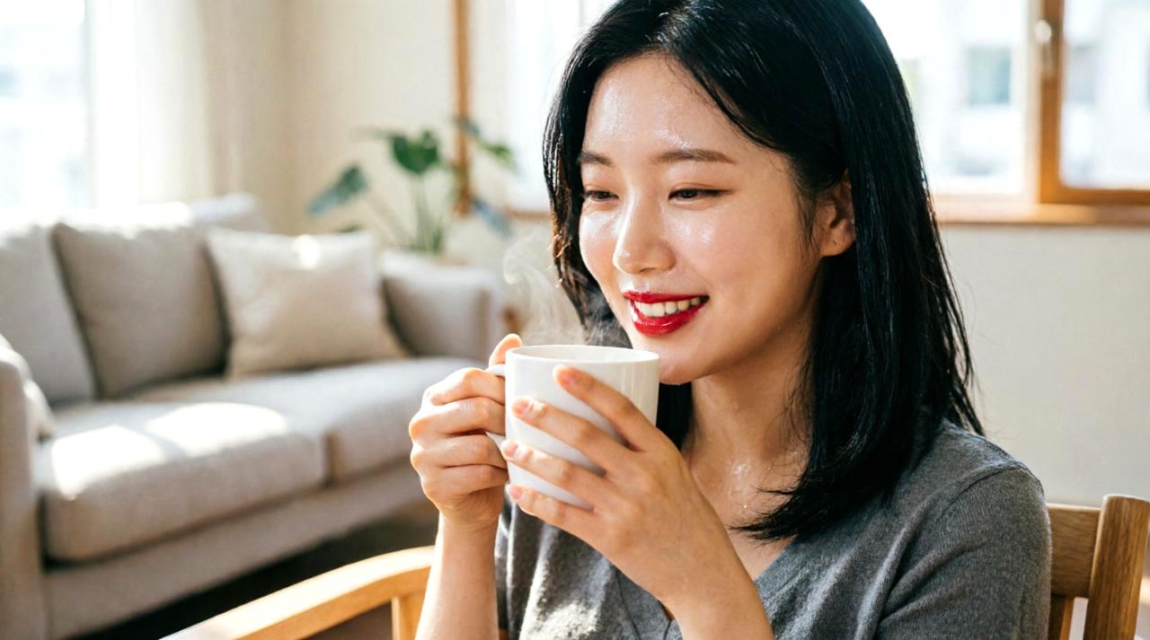 ジャスミンティーの茶葉と花びらが広がる優雅なカップショット