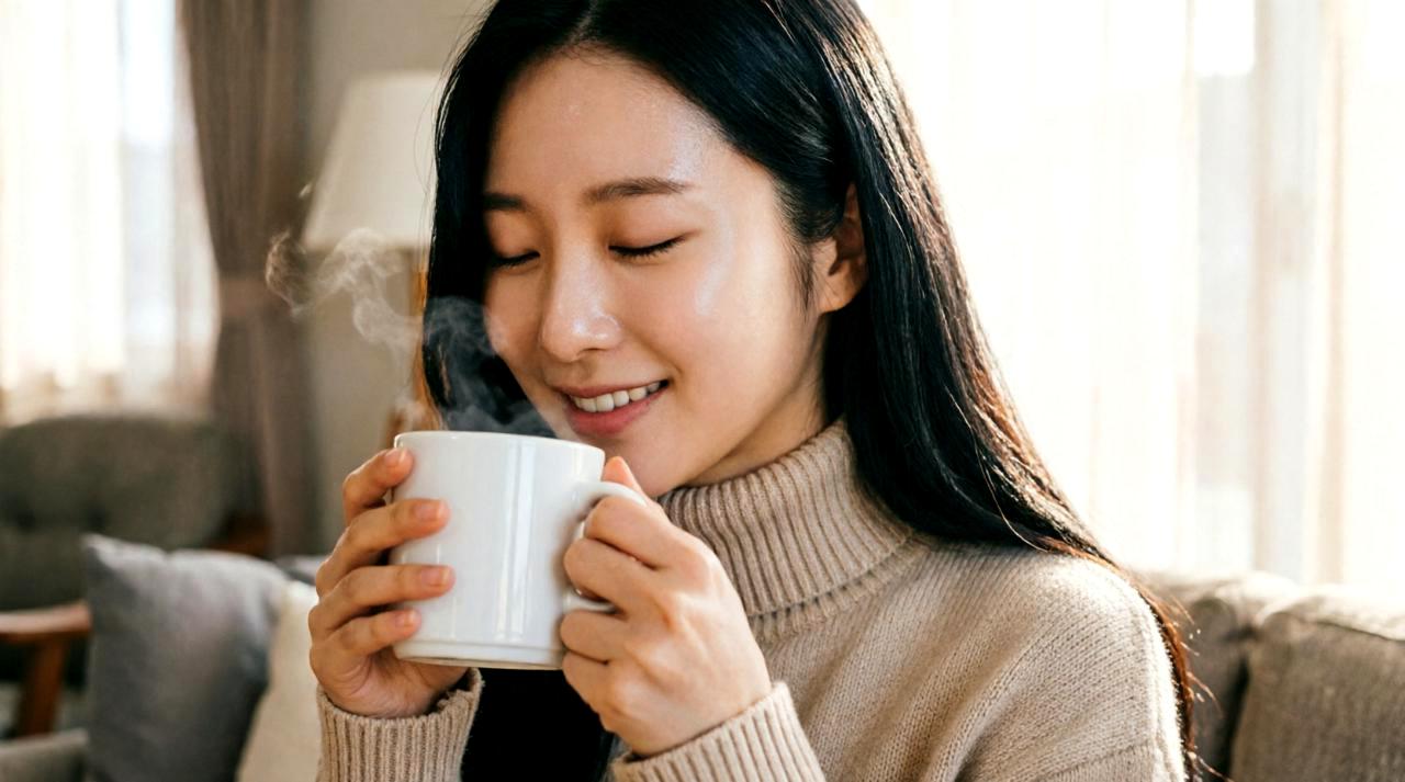 ラーメンを楽しみながら美容を意識する女性の姿