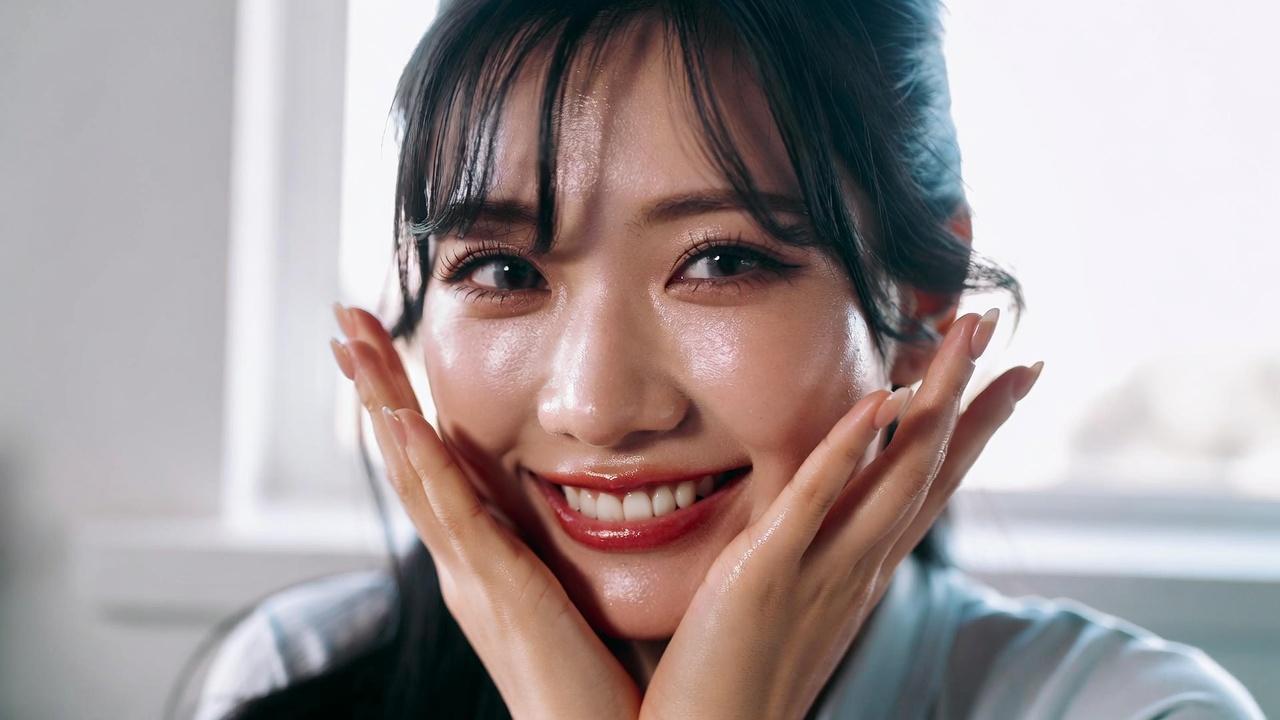 バスルームでふくらはぎに冷水シャワーを当てている女性の脚