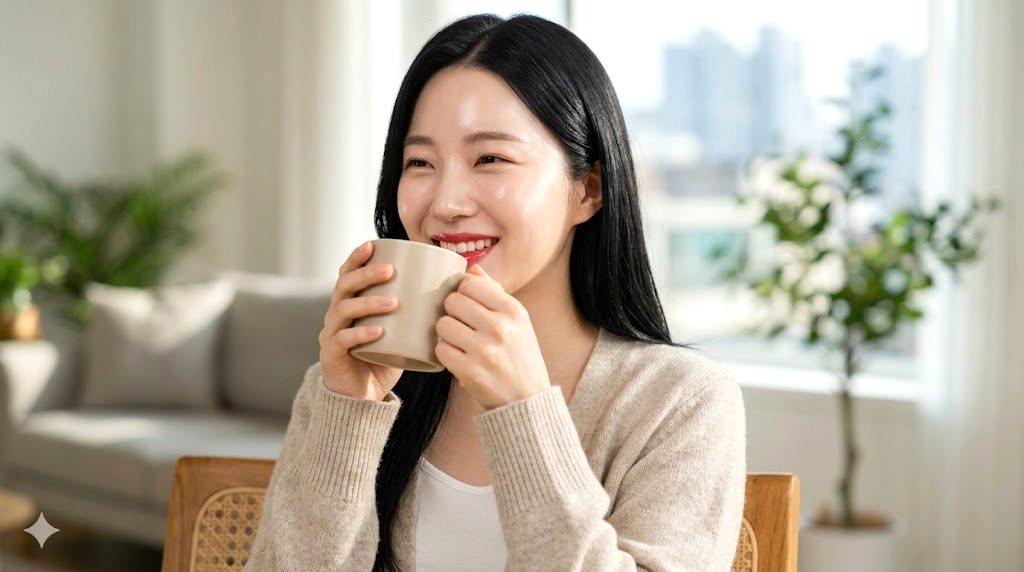 チョコレートとともに並べられたコーヒー、紅茶、カモミールティー