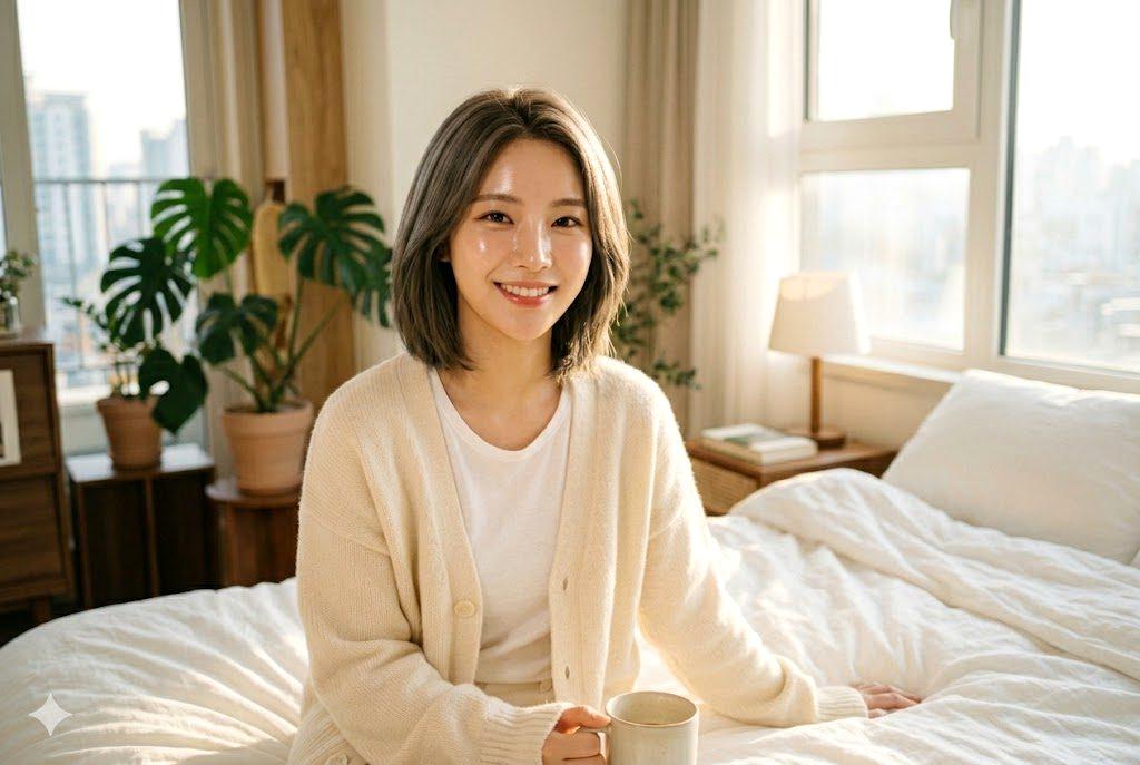 深夜のスキンケアタイムに、デリケートな肌にやさしい泥パックを選び分ける大人女性のイメージ