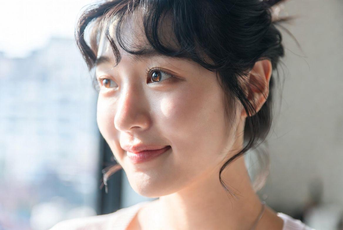 ウォーキングで美肌と軽やかな身体を手に入れた笑顔の女性