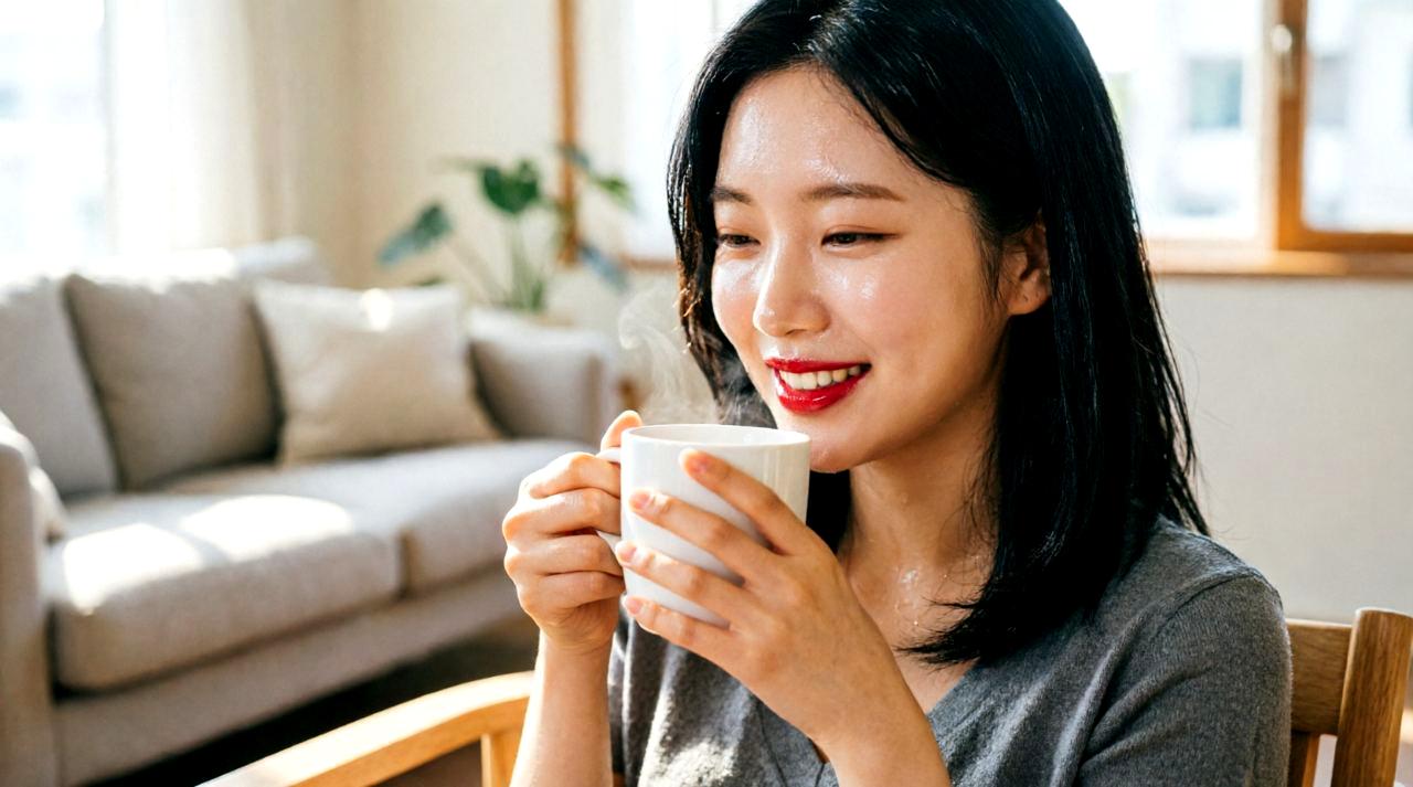 無理なく続けられる美容習慣としてプロテインを生活になじませる女性