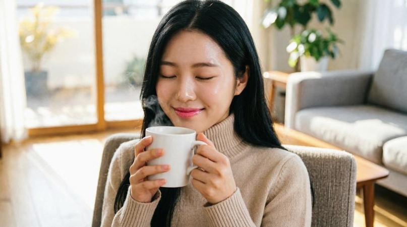 全粒粉パンにサラダやスープを添えた美しいワンプレート朝食