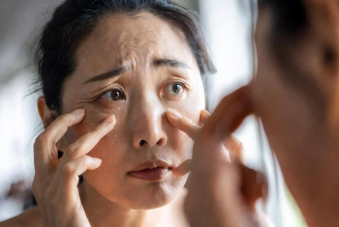 赤みや茶色いニキビ跡の違いを比較する女性の肌イメージ