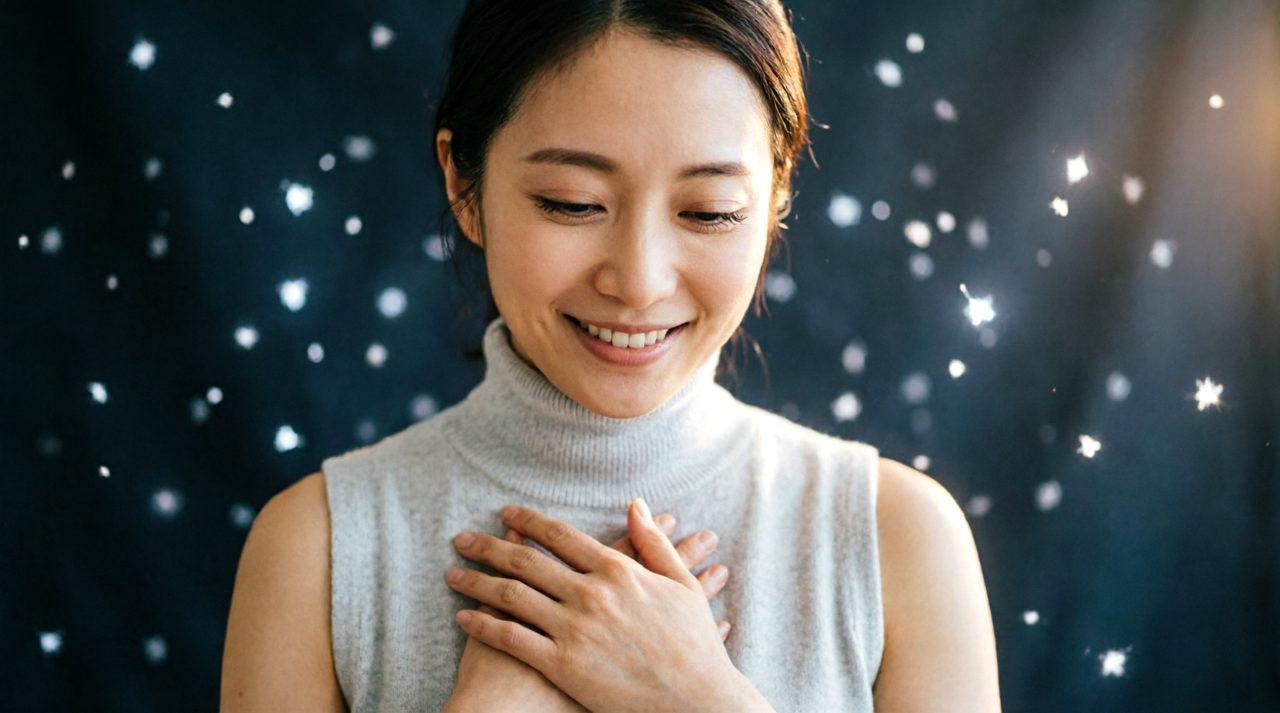 笑顔でウォーキングする大人の女性の姿