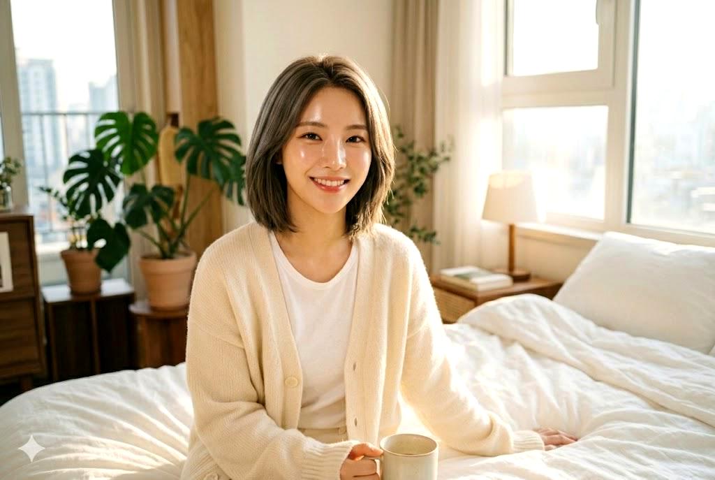 朝から夕方まで透明感のある肌をキープしている女性が、UVケアクリームを塗っている様子のアイキャッチ画像