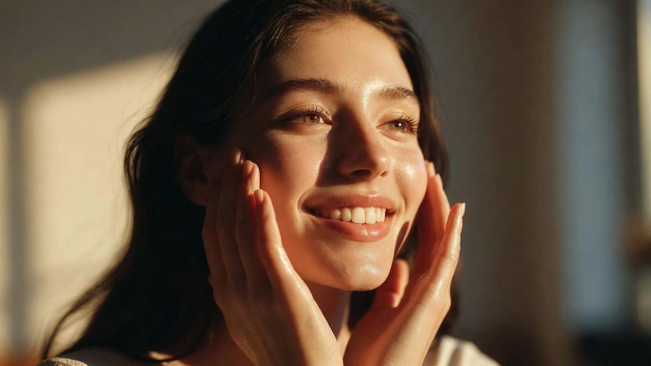デスクワーク中やキッチンで、こまめにハンドクリームを塗っている女性の手の写真。