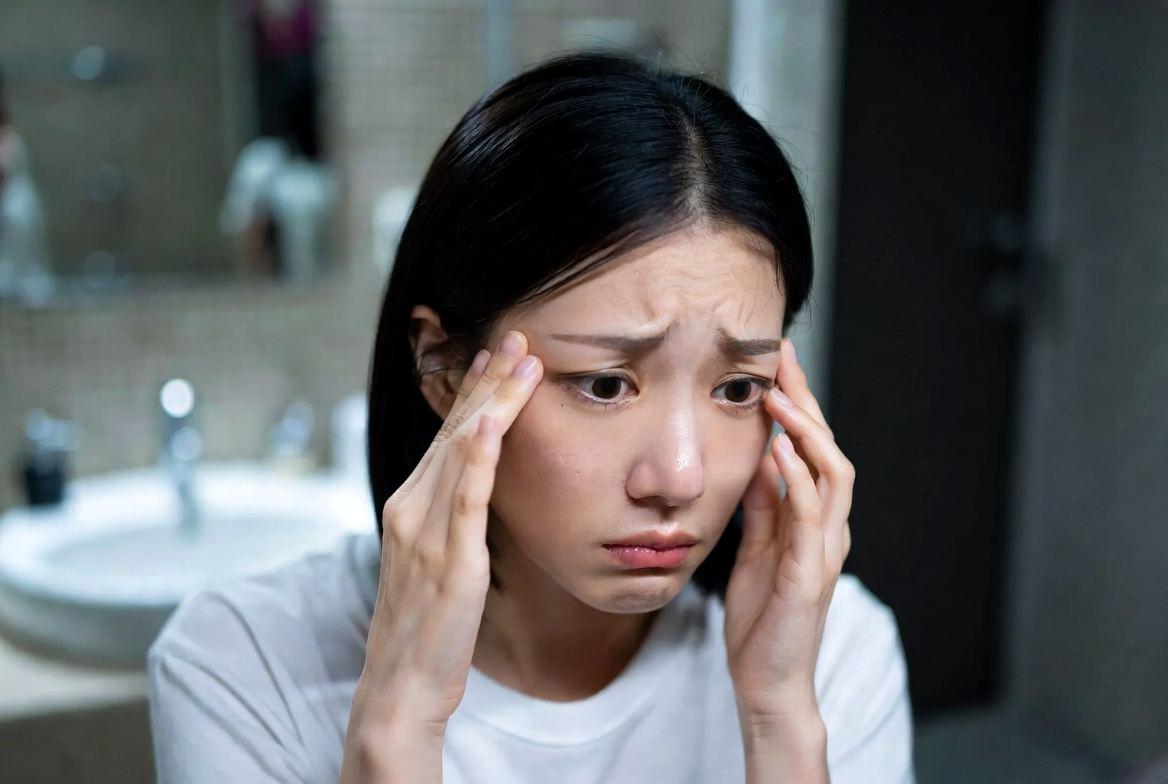 目元をやさしくケアしながら疲れをほぐす女性のイメージ