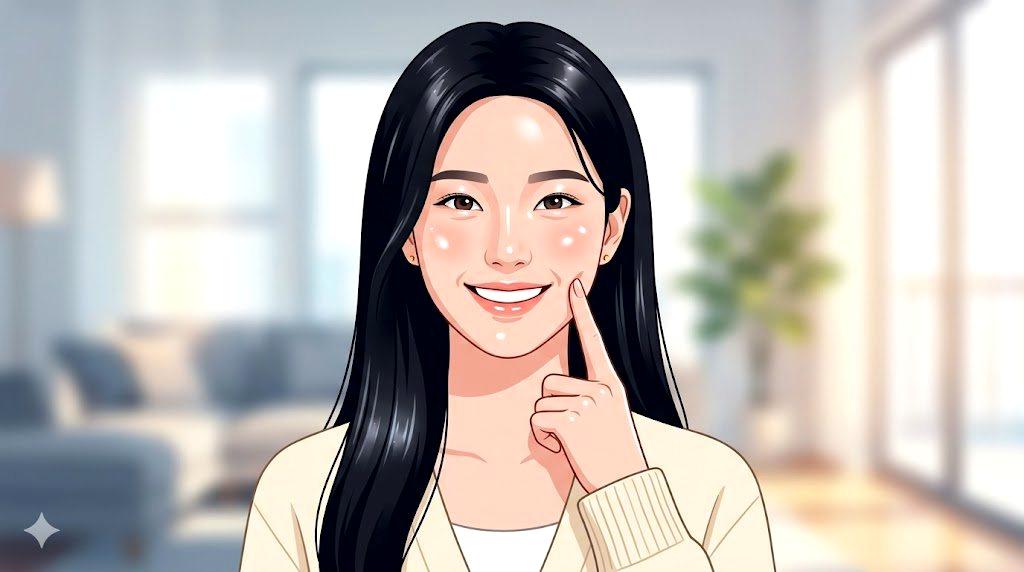 透明感のある肌を目指す女性のスキンケアイメージ