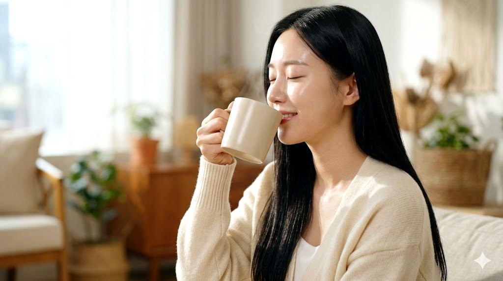 玄米生活を楽しむ女性の笑顔のイメージ