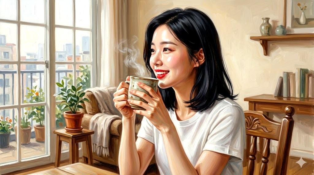 一日中輝くツヤ肌を手に入れた女性の笑顔