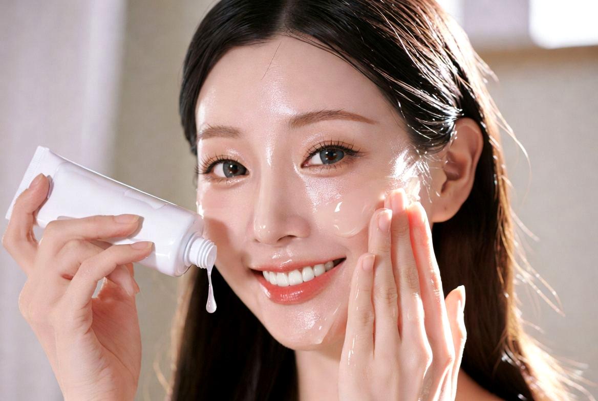 化粧水や乳液で保湿ケアをする女性のイメージ