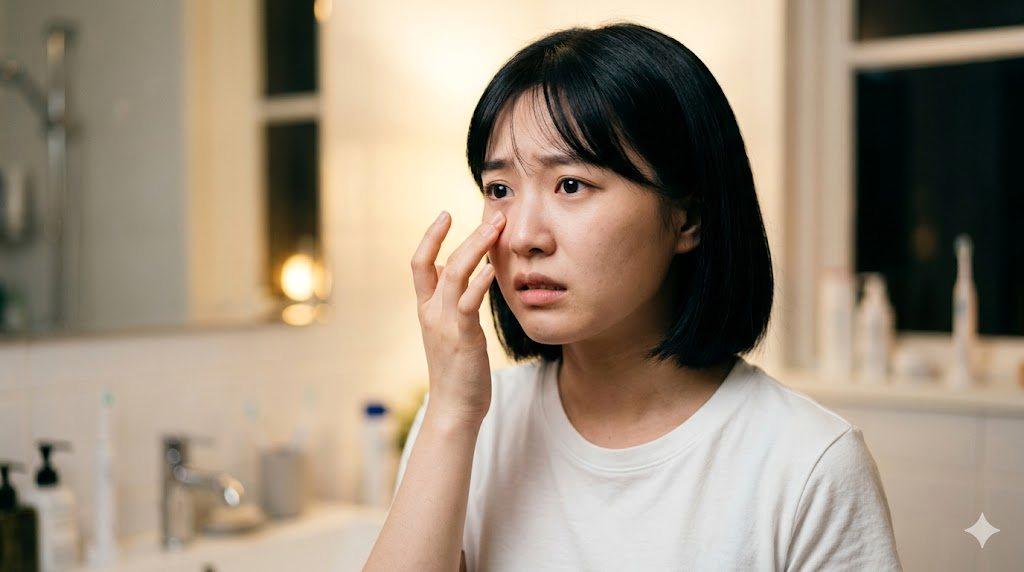 背筋を伸ばしてノートPCを見る美しい姿勢の30代女性のイメージ