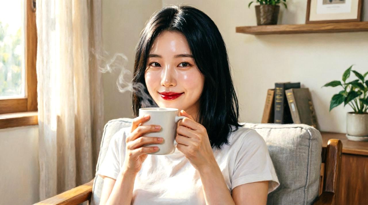 明るい日差しの中で、ピンクみがかった健康的な爪を見せる両手