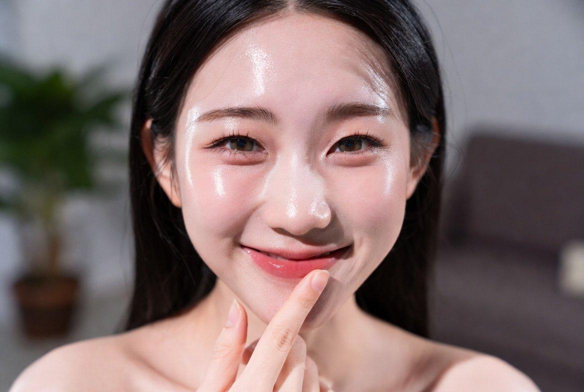 朝日に照らされて透明感あふれる笑顔の女性、シミ対策で美しい肌を保つイメージ