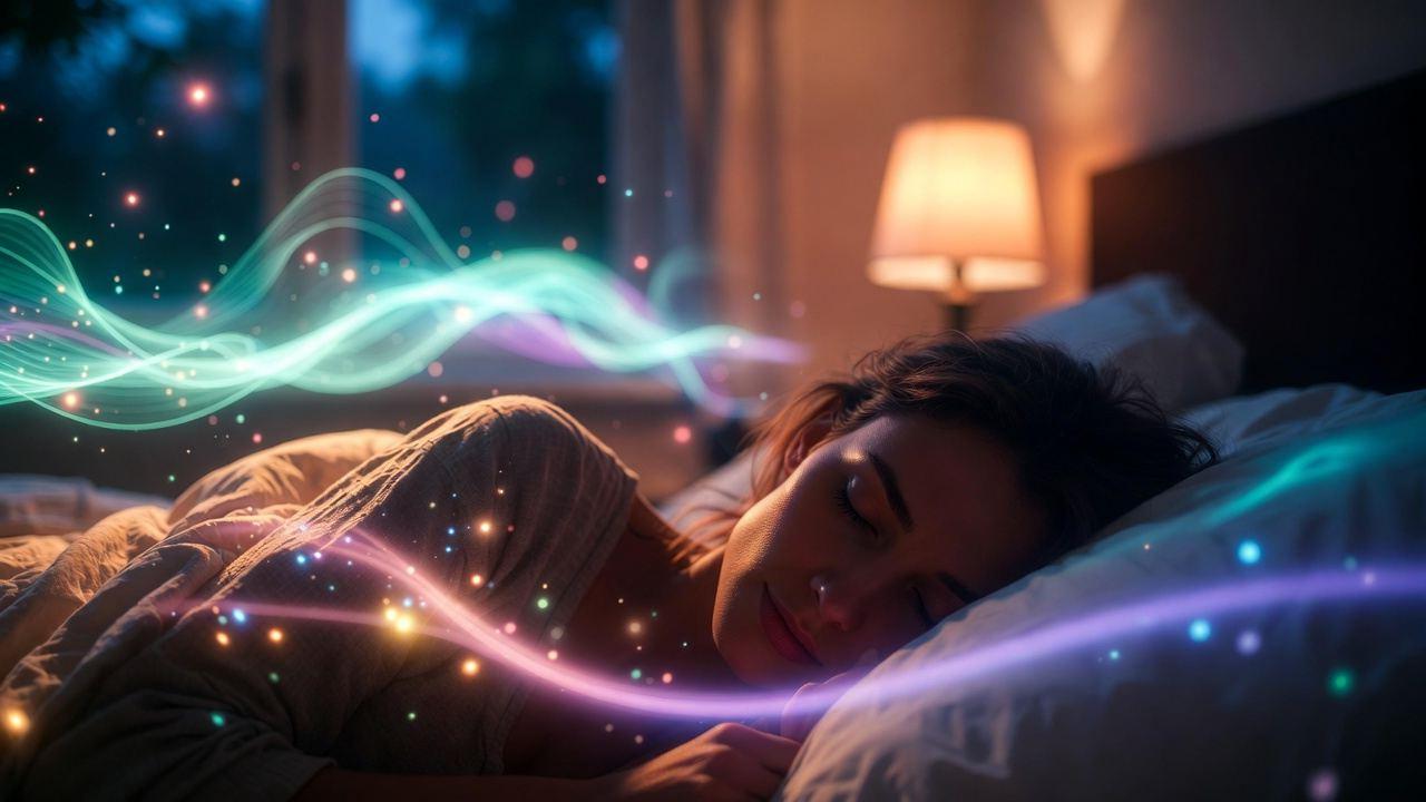 睡眠中の体内で血液やリンパの流れが滞っているイメージ図