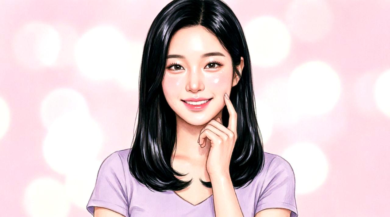 内側から輝く大人の女性の美肌と、自信に満ちた笑顔のイメージ