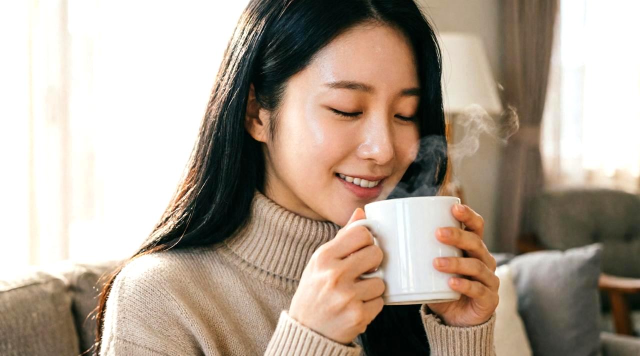 10年後の美肌をイメージした、自信に満ちた笑顔の女性のポートレート