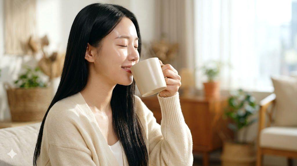 前向きに美容習慣を続ける成熟した女性のイメージ