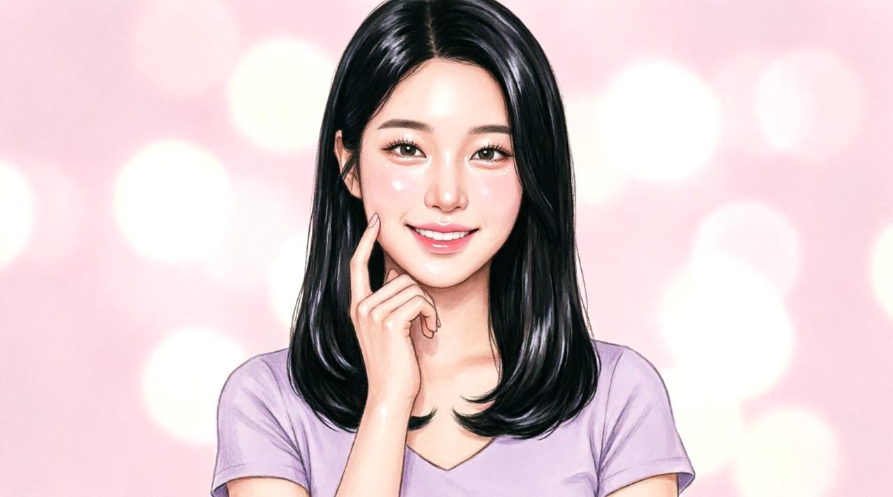 夜に美容オイルで肌をケアする女性の手元と肌のイメージ
