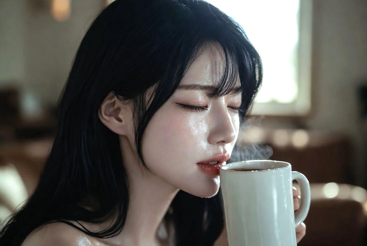 健康的な食事や睡眠をイメージした、リラックスした雰囲気の大人の女性
