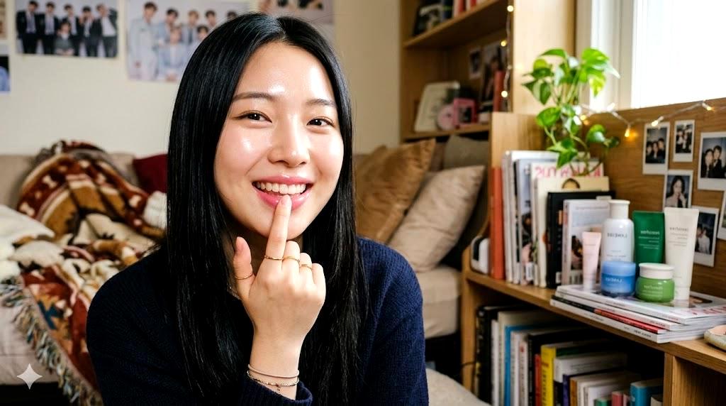 目元と口元に美容液を塗る女性の部分アップ写真